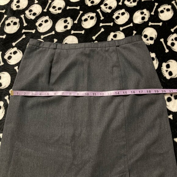 JESSICA Vintage charcoal grey long pencil skirt ~ Corporate goth MEDIUM LARGE - Picture 5 of 7